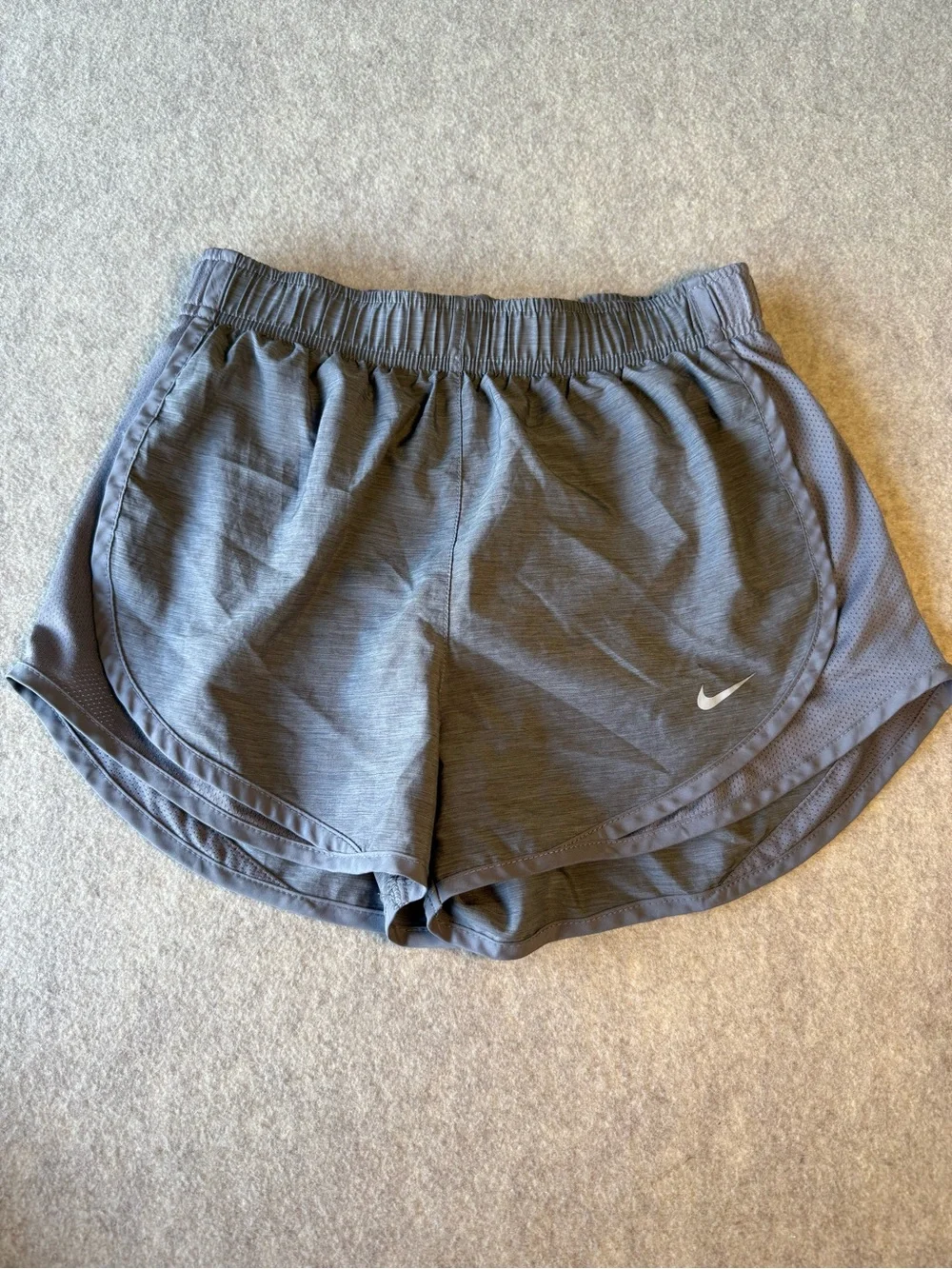 Nike Women's Heather Gray Athletic‎ Shorts with White Swoosh
